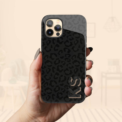 3D Custom Name Dark Leopard iPhone Case